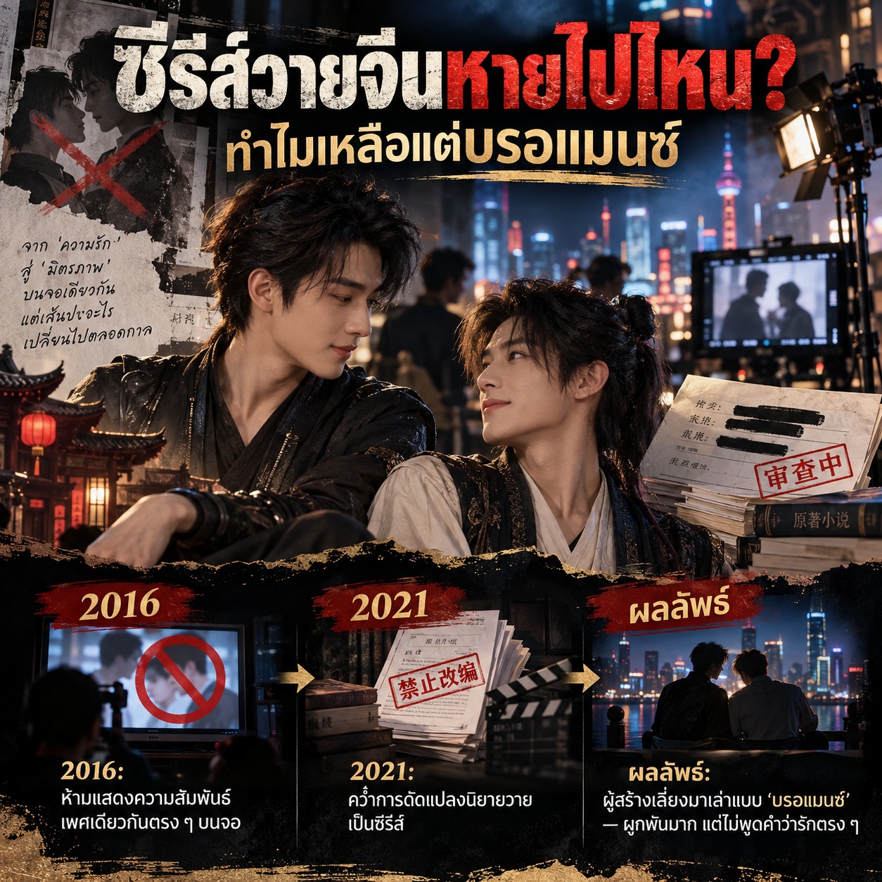 ซีรีส์วายจีนหายไปไหน? ทำไมเหลือแต่บรอแมนซ์